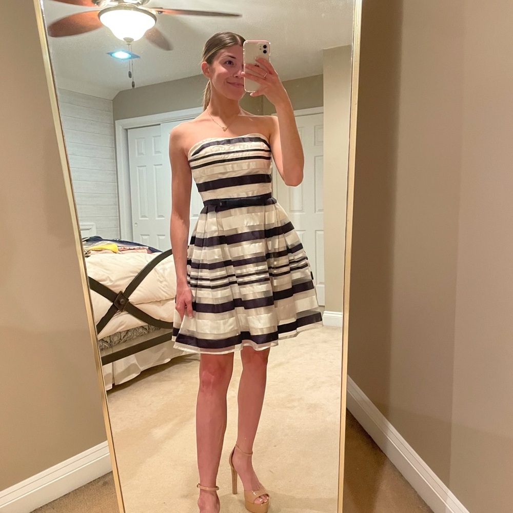 Striped Strapless Dress